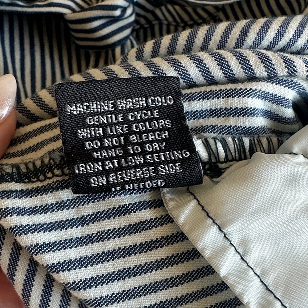 Justify Striped Utility Romper Large Tie Waist Zip Front Pockets - Picture 3 of 10